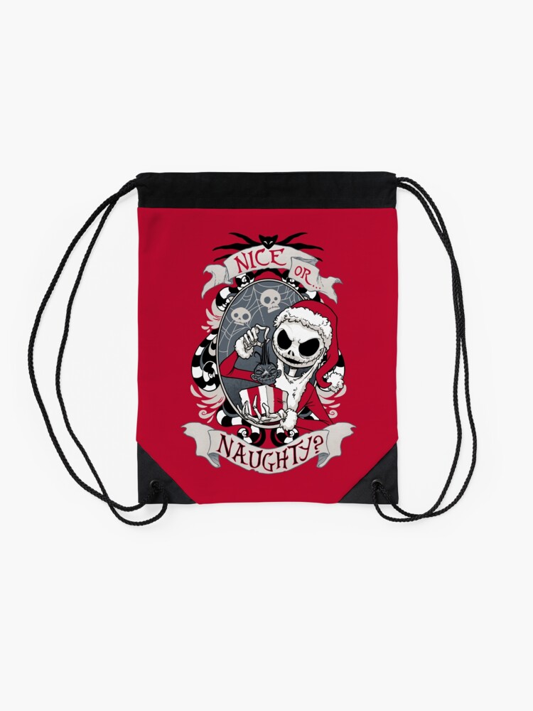 Alternate view of Scary Santa Drawstring Bag