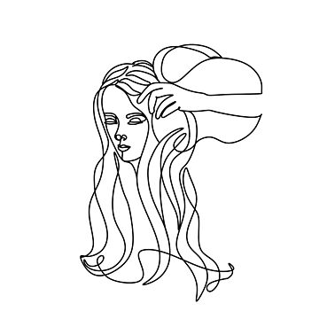 Signe du zodiaque Verseau. Une ligne. Illustration vectorielle dans le style du minimalisme. Ligne continue Le symbole de l horoscope astrologique