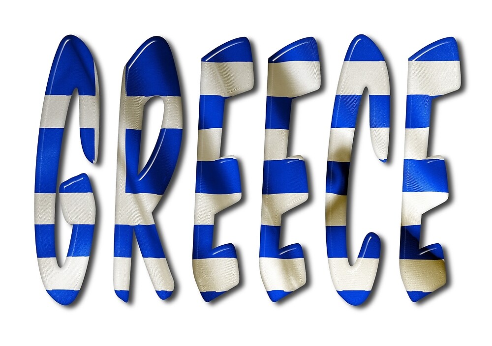 "Greece Word With Flag Texture" by MarkUK97 Redbubble