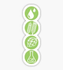 Bier: Wasser, Gerste, Hopfen und Hefe Sticker