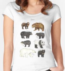 Bären Tailliertes Rundhals-Shirt