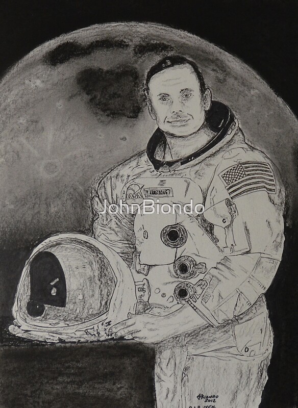 "Neil Armstrong Drawing" by JohnBiondo Redbubble