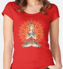 Yoga Om Chakras Mindfulness Meditation Zen 4 Women's Fitted Scoop T-Shirt
