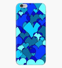 Blue collage hearts iPhone Case