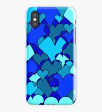 Blue collage hearts iPhone Case