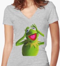 KERMIT THE FROG Women's Fitted V-Neck T-Shirt