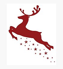 Flying Reindeer Photographic Print