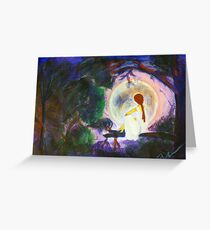 The Girl in The Moon Greeting Card