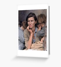 Colorized - Migrant Mother by Dorothea Lange Greeting Card
