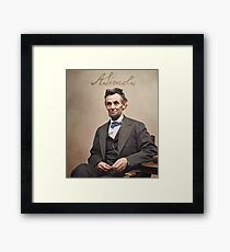 Colorized - Abraham Lincoln with Signature Framed Print