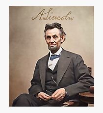 Colorized - Abraham Lincoln with Signature Photographic Print