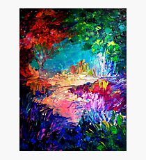 WELCOME TO UTOPIA Bold Rainbow Multicolor Abstract Painting Forest Nature Whimsical Fantasy Fine Art Photographic Print