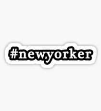 New Yorker - Hashtag - Black & White Sticker