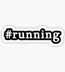 Running - Hashtag - Black & White Sticker