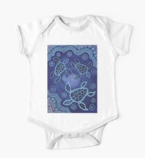 Aboriginal Art Authentic - Meeresschildkröten Baby Body Kurzarm