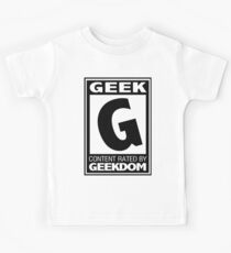 Rated G for Geek (Black) Kids Tee