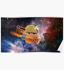 Taco Cat In Space Poster
