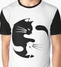 Ying yang cat (white) Graphic T-Shirt