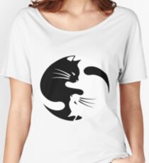 Ying yang cat (white) Women's Relaxed Fit T-Shirt