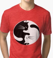 Ying yang cat (white) Tri-blend T-Shirt