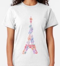 Flower Eiffel Tower Paris T-shirt classique