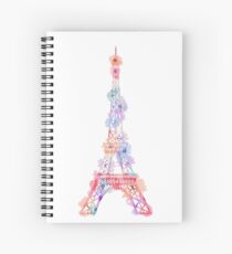 Cuaderno de espiral Flower Eiffel Tower Paris