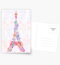 Postales Flower Eiffel Tower Paris