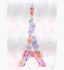 Flower Eiffel Tower Paris Poster