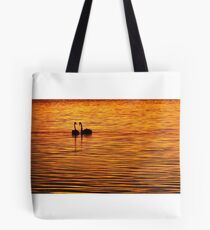 Swans on Gold Tote Bag