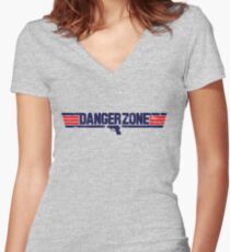 Danger Zone Women's Fitted V-Neck T-Shirt