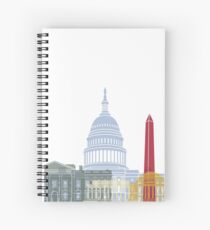 Washington DC skyline poster Spiral Notebook
