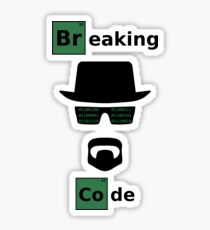 Pegatina Breaking Code - Negro / Verde en blanco Bad Parody Design for Hackers