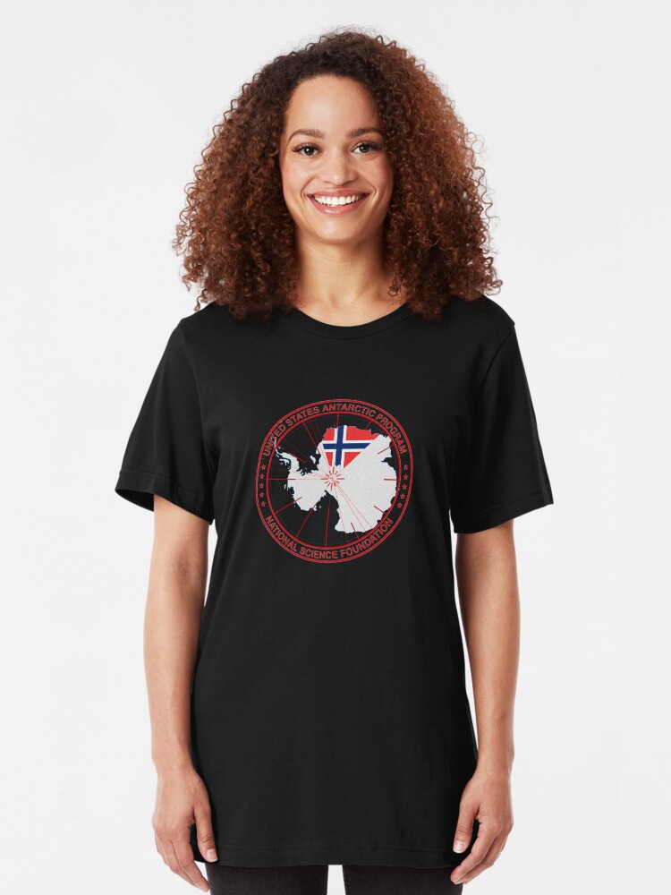 Alternate view of ANTARCTICA - USA/Norway Slim Fit T-Shirt