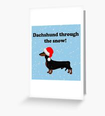 Dackel durch den Schnee Grußkarte