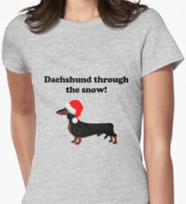 Dachshund Through the Snow Women's Fitted T-Shirt
