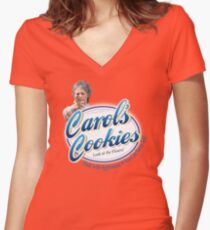 Famous Carol's Cookies Logo Women's Fitted V-Neck T-Shirt