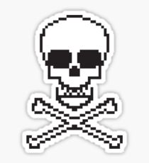 8 Bit Skull Sticker