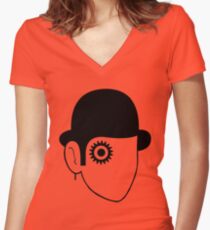 Eine Uhrwerkskizze Shirt mit V-Ausschnitt