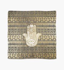 Faux Print Gold Hamsa Hand and Tribal Aztec Scarf