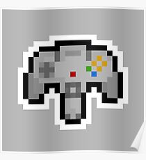 Pixel Nintendo 64 Controller Poster