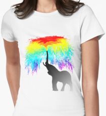 Elephant Rainbow Women's Fitted T-Shirt