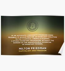 Bitcoin Capitalism Libertarian Milton Friedman Freedom Poster