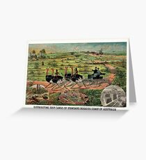 Antique Distributing ship cargo of buggies Australia Greeting Card