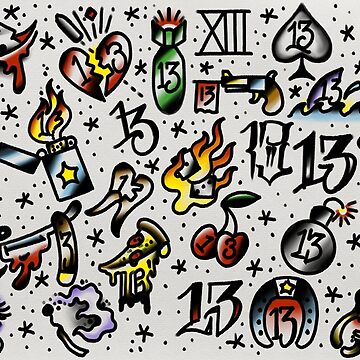 Roman Numeral 13 (Thirteen) Tattoo (3 tattoos) – Tattoo for a week