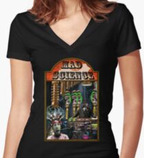 MAD SCIENCE Women's Fitted V-Neck T-Shirt