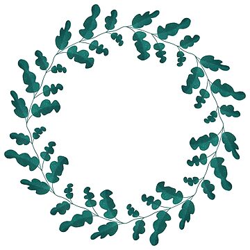 Artwork thumbnail, Wreath with green leaves. by vectormarketnet