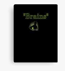 brains zombie funny halloween Canvas Print