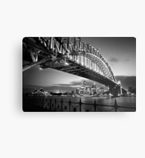 Sydney Harbour Bridge Black & White Metal Print