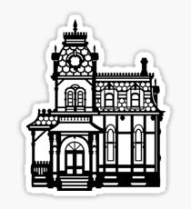 Victorian House - black & white Sticker