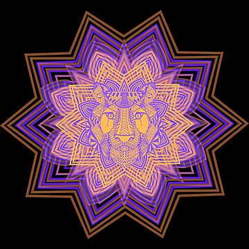 Artwork thumbnail, Tiger King Tribal Purple and Yellow Star by SBernadette